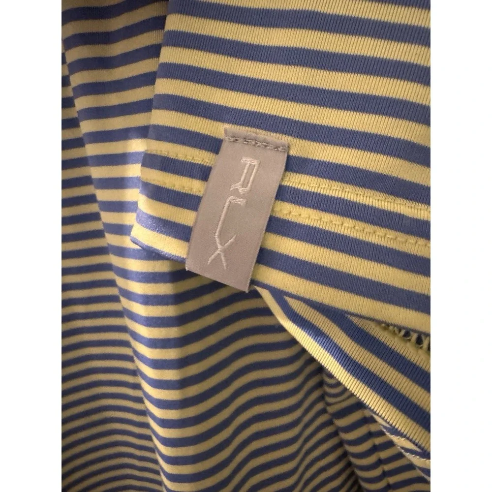 RLX Ralph Lauren Black Label Mens‎ Short Sleeve Pink Striped Polo Shirt Sz Large